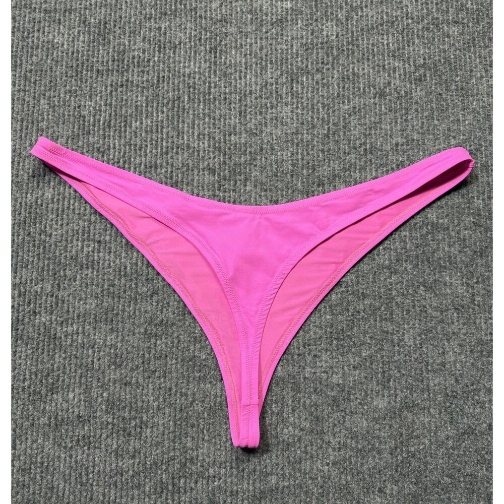 Skims Recycled Swim Thong Women Size 4X Bikini Bottom Pink Taffy NEW